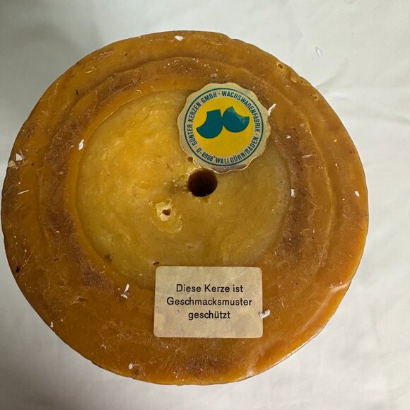 Vintage Gunter Kerzen Hand Carved Eternal Candle 12" x 5.5" x 5.5" Refillable - Picture 7 of 7